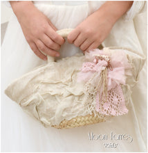 Load image into Gallery viewer, Cesto-Bolsito  Comunión-Bautizo-Arras. Modelo PINK ROUSE