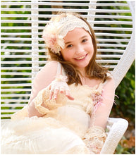 Cargar imagen en el visor de la galería, Turbante Tocado de niña para Comunión o Ceremonia. Modelo VERA