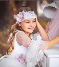 Cargar imagen en el visor de la galería, Turbante de encaje para Comunión / Arras. Accessorios de Comunión Personalizados.